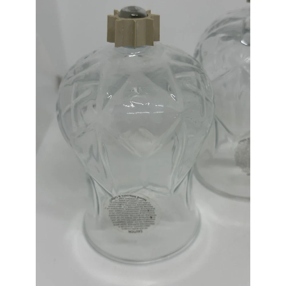 VTG Home Interiors & Gifts Votive Cup Clear Glass Peg Diamond Cut Set of 4 Boxed